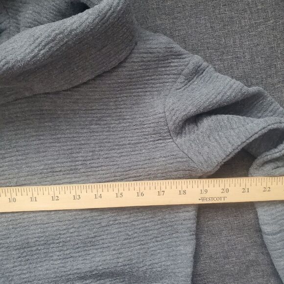 Merona Gray Textured Funnel Turtle Neck Sweatshirt, Women's Size Medium, Warm - Picture 7 of 9